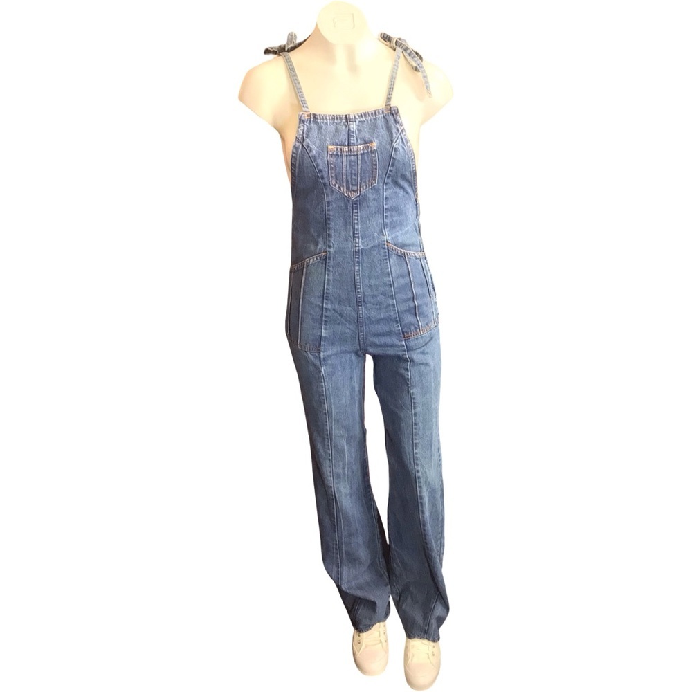 Women's Blue Denim Flare Leg  Overalls size Small